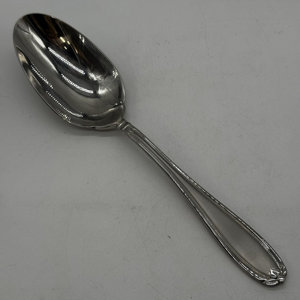 Princess House Barrington Stainless Steel Flatware Serving Spoon 10 1/2"